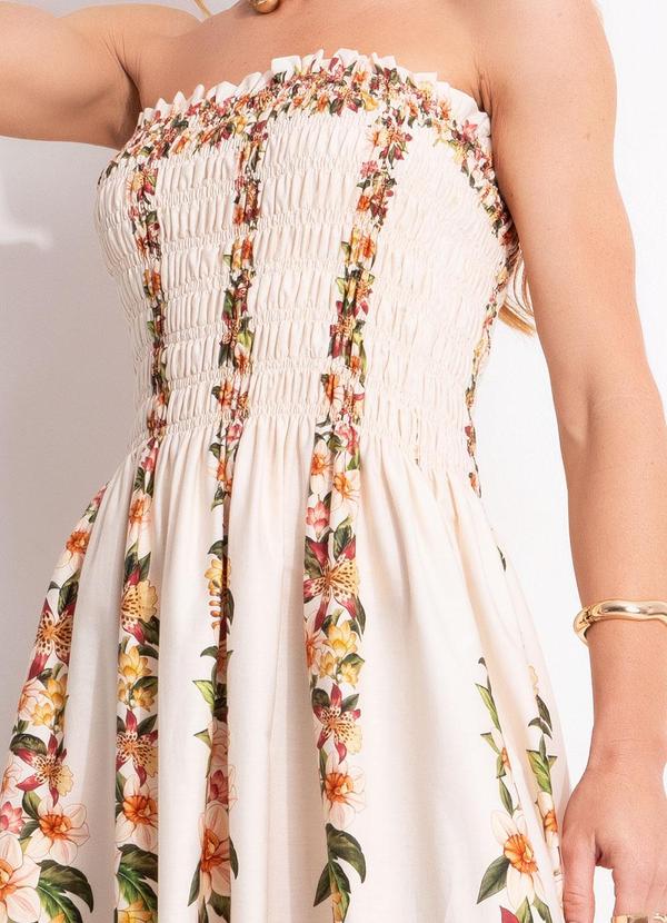 Farm - Vestido Longo Floral Mali Bege 5