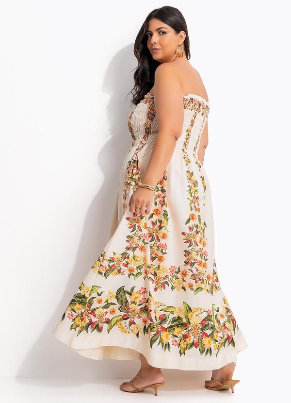 Farm - Vestido Longo Floral Mali Bege 8