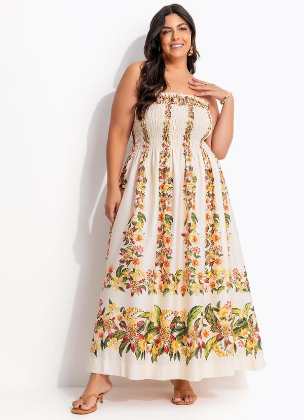 Farm - Vestido Longo Floral Mali Bege 9