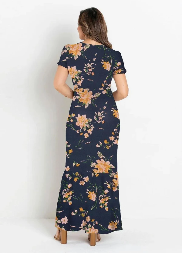 Rosalie - Vestido Longo Floral Marinho 7