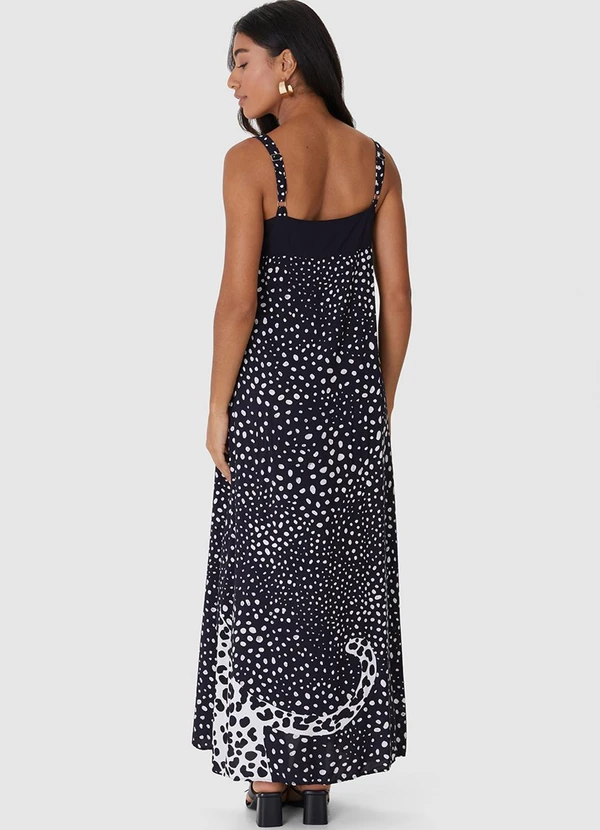 Malwee - Vestido Longo Floral Preto 2