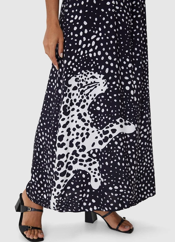 Malwee - Vestido Longo Floral Preto 4