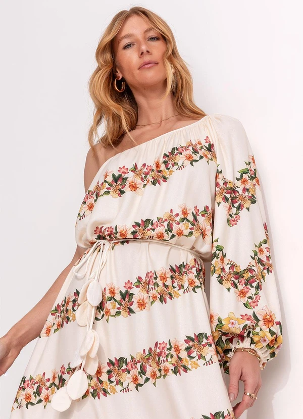Farm - Vestido Longo Floral Raiana Rosa 5