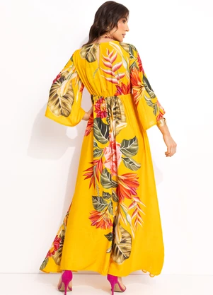 Farm - Vestido Longo Floral Solar Amarelo - FARM