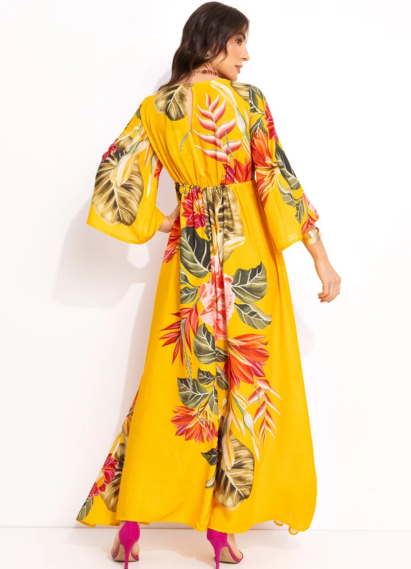 Farm - Vestido Longo Floral Solar Amarelo 2