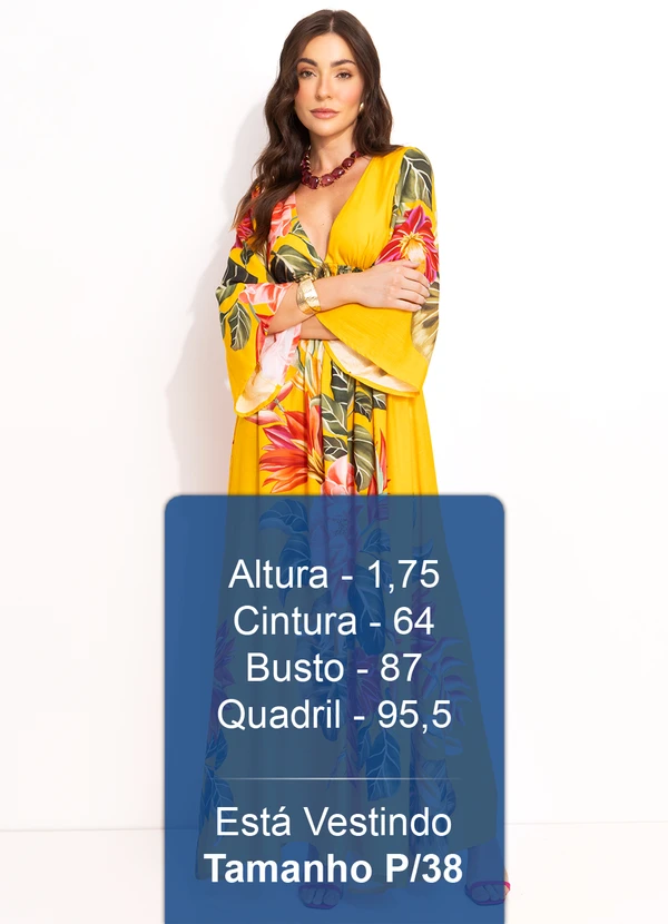 Farm - Vestido Longo Floral Solar Amarelo 5