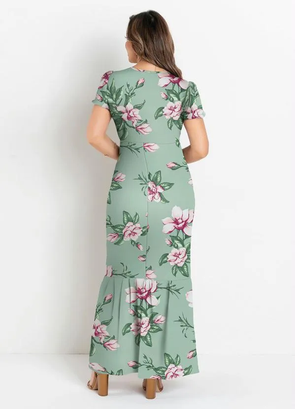 Rosalie - Vestido Longo Floral Verde 2