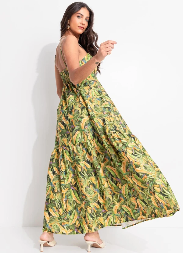 Farm - Vestido Longo Floresta de Passarinho Verde 2