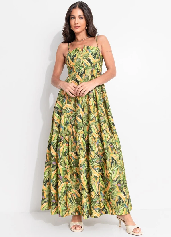 Farm - Vestido Longo Floresta de Passarinho Verde 3