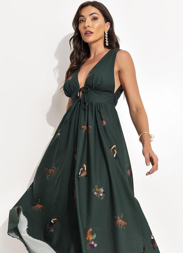 Farm - Vestido Longo Florestinha Verde 6