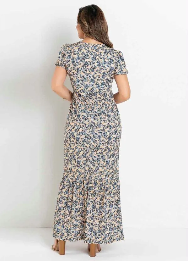 Rosalie - Vestido Longo Folhagem Amarela 2