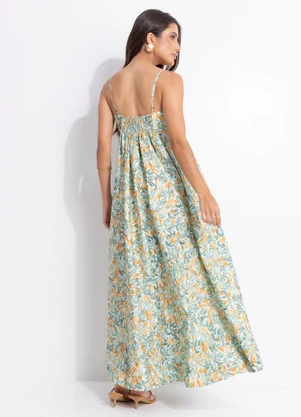 Farm - Vestido Longo Fruta Estrela Verde - FARM