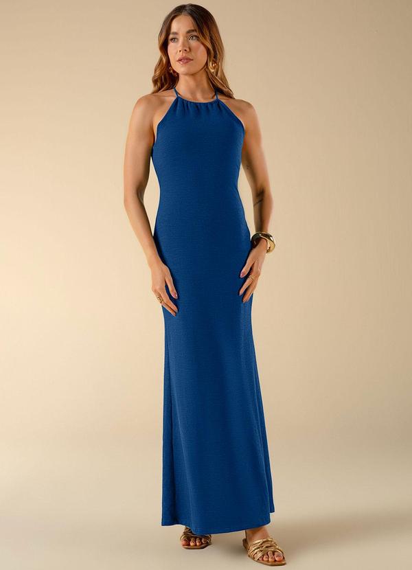 Use Modo - Vestido Longo Gota Costas Azul