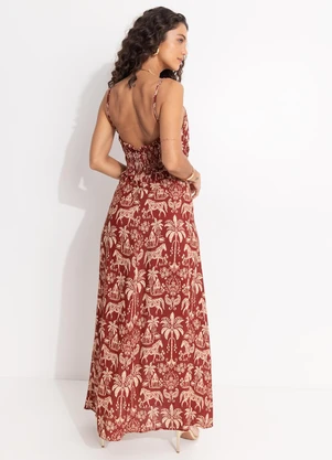 Farm - Vestido Longo Haras Vermelho - FARM