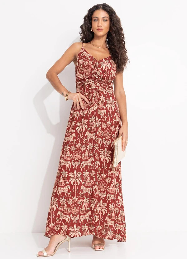 Farm - Vestido Longo Haras Vermelho 3