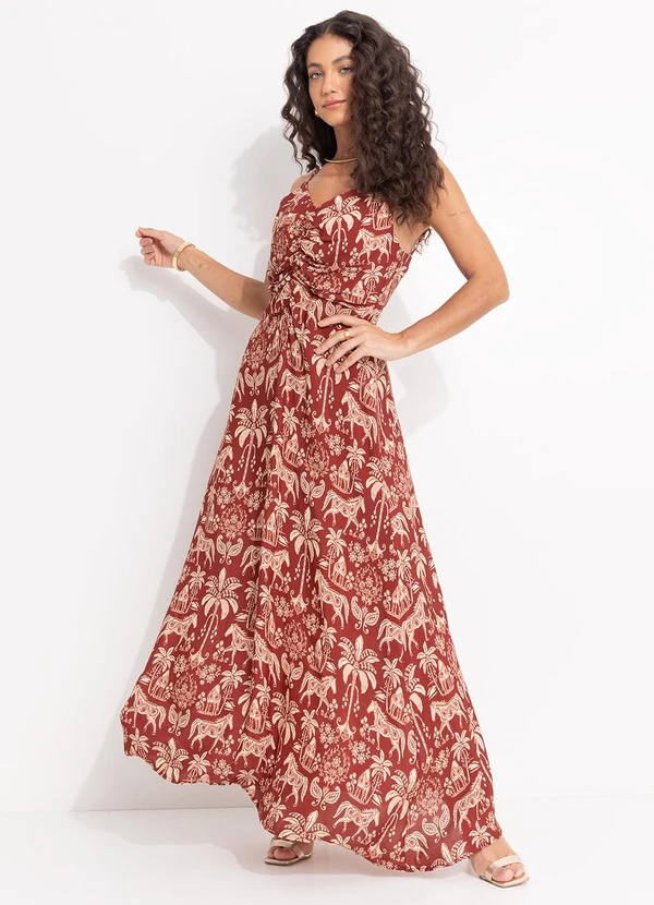 Farm - Vestido Longo Haras Vermelho 4