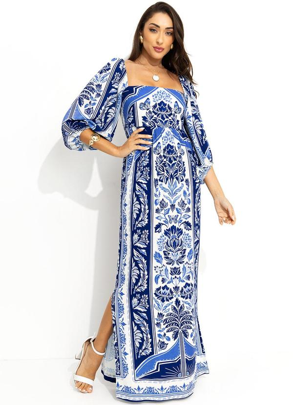 Farm - Vestido Longo Heloisa Azul