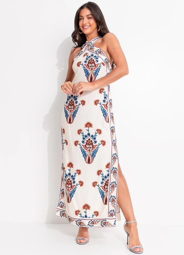 Farm - Vestido Longo Indra Bege