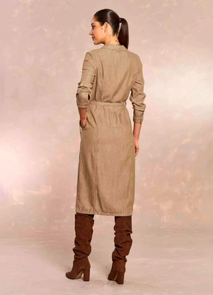 Doce Trama - Vestido Longo Jardim Boho em Viscose Marrom - DOCE TRAMA