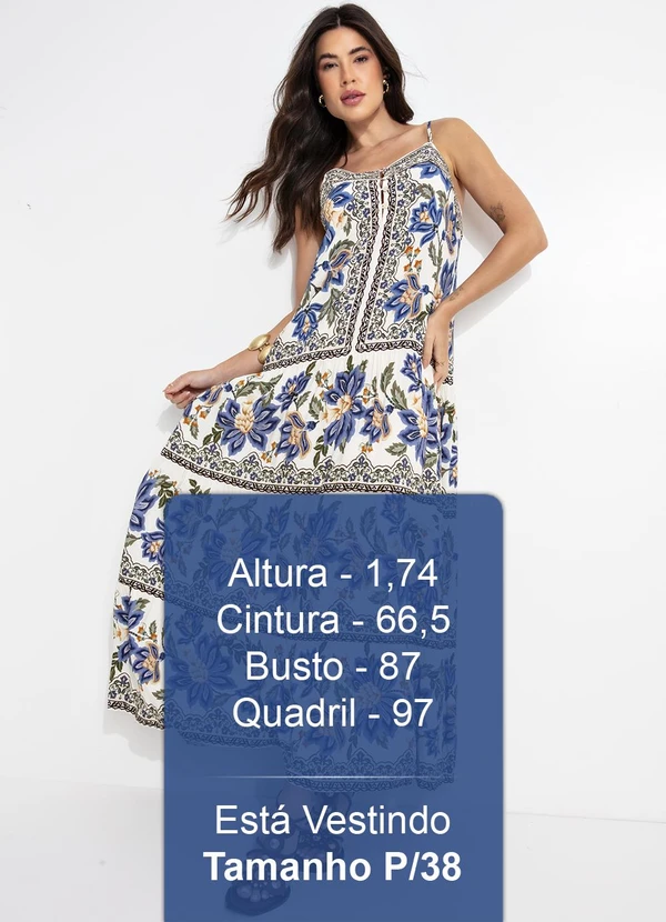 Farm - Vestido Longo Jardim Chintz Lenço Bege 5