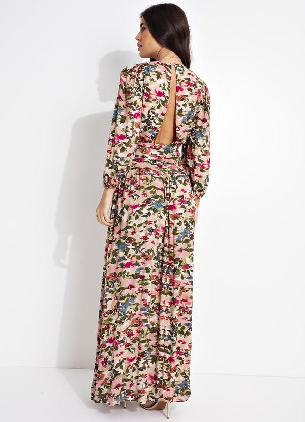 Farm - Vestido Longo Jardim de Flor Rosa 2
