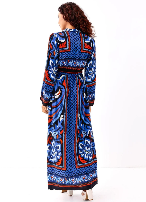 Farm - Vestido Longo Jardim de Tucano Azul 2