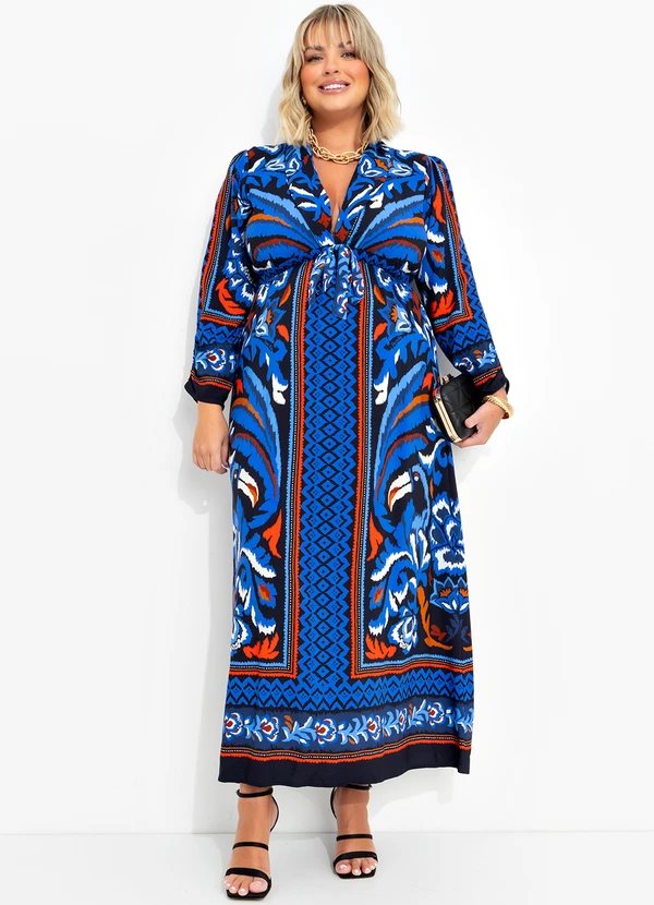 Farm - Vestido Longo Jardim de Tucano Azul 5