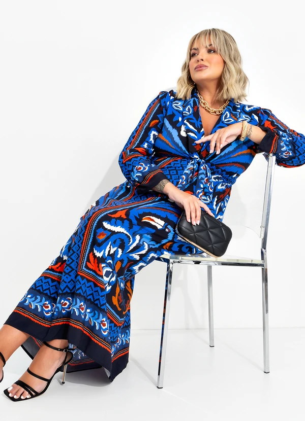 Farm - Vestido Longo Jardim de Tucano Azul 7