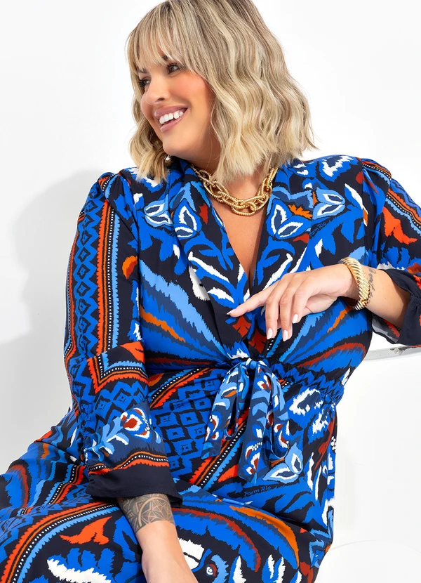 Farm - Vestido Longo Jardim de Tucano Azul 8