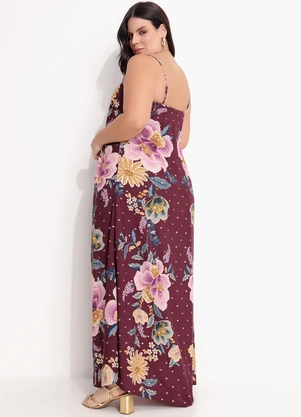 Farm - Vestido Longo Jardim Delicado Roxo - FARM