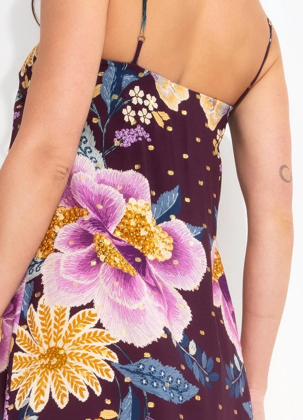 Farm - Vestido Longo Jardim Delicado Roxo 4