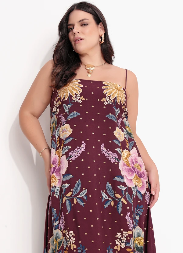 Farm - Vestido Longo Jardim Delicado Roxo 8