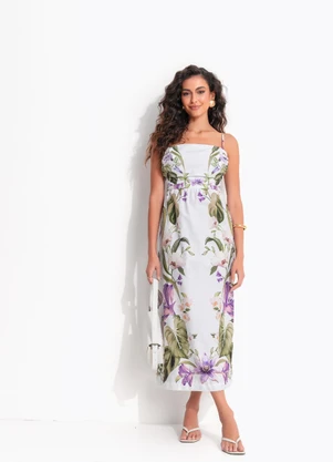 Farm - Vestido Longo Jardim Sereno Off White - FARM