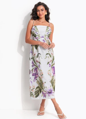 Farm - Vestido Longo Jardim Sereno Off White - FARM