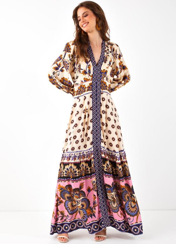 Farm - Vestido Longo Jasmin Bege
