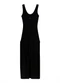 Enfim - Vestido Longo Justo Canelado Preto - variação: Preto
