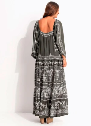 Farm - Vestido Longo Lais Verde - FARM