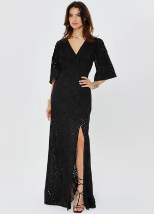 Outlet - Vestido Longo Laise Gb Preto - OUTLET