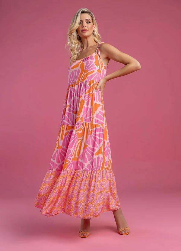 Vestido Longo Regata Janela Indiscreta laranja main image 0