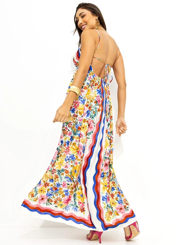 Farm - Vestido Longo Lenço Floraline Off White 2