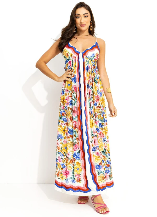 Farm - Vestido Longo Lenço Floraline Off White 3