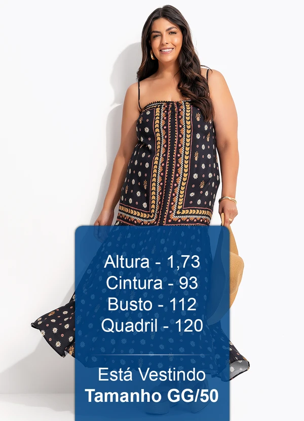 Farm - Vestido Longo Lenco Lili Preto 12