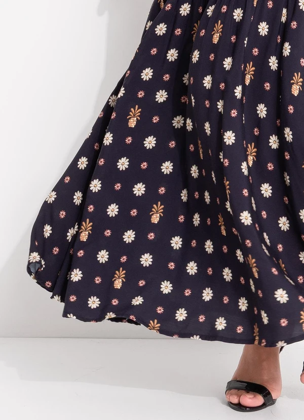 Farm - Vestido Longo Lenco Lili Preto 8