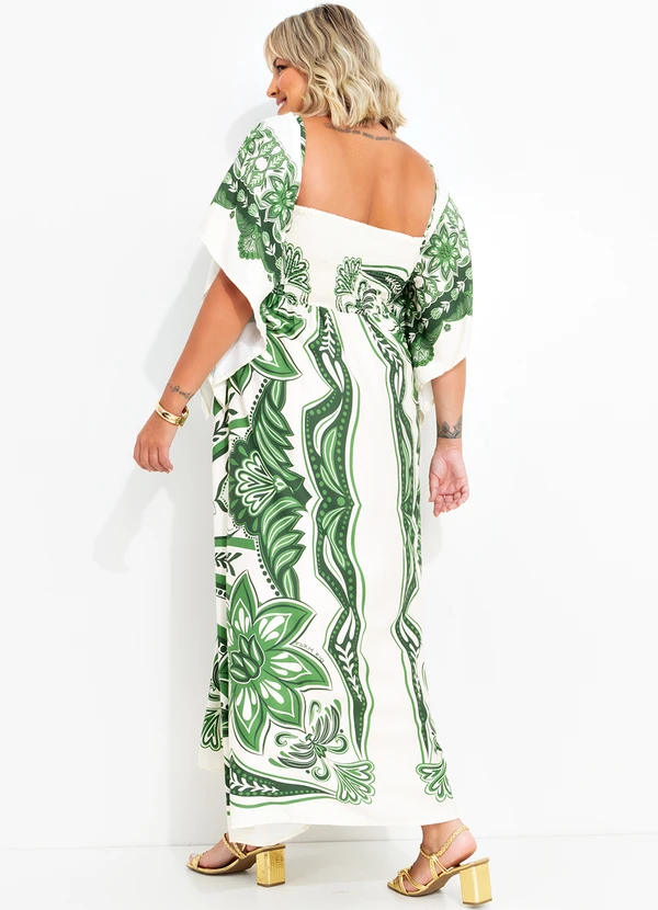 Farm - Vestido Longo Lenço Madri Verde 10