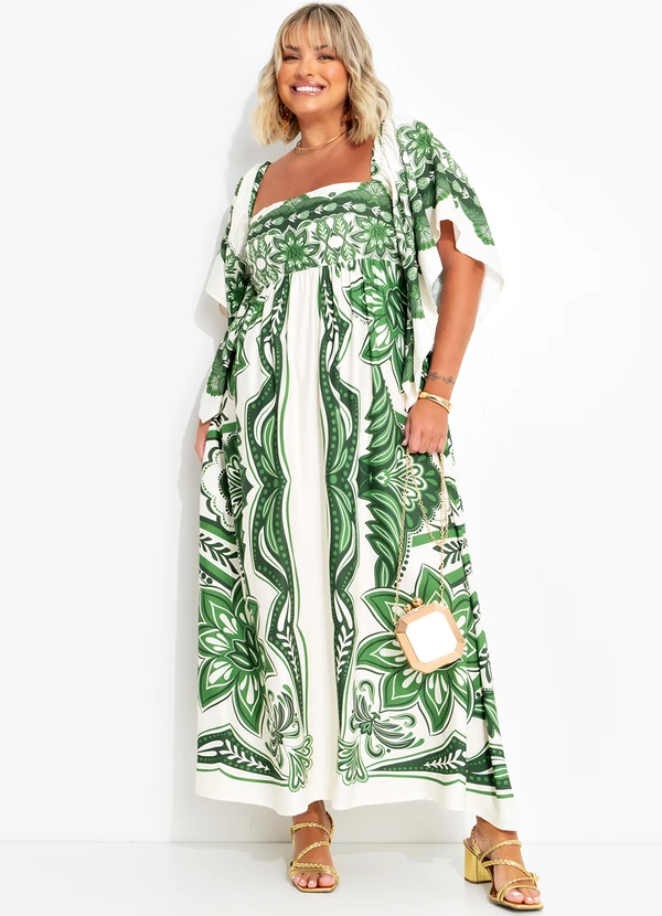 Farm - Vestido Longo Lenço Madri Verde 11