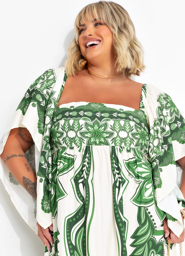 Farm - Vestido Longo Lenço Madri Verde 15