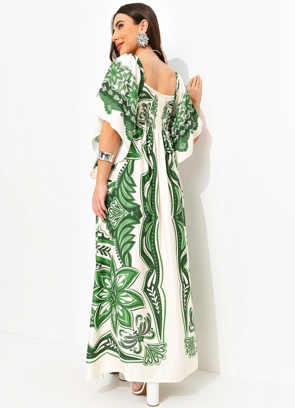 Farm - Vestido Longo Lenço Madri Verde 2