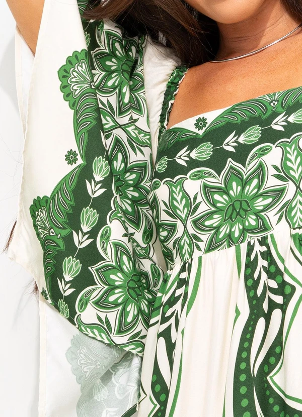 Farm - Vestido Longo Lenço Madri Verde 8