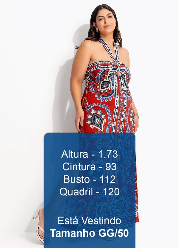 Farm - Vestido Longo Lenço Nautico Vermelho 9