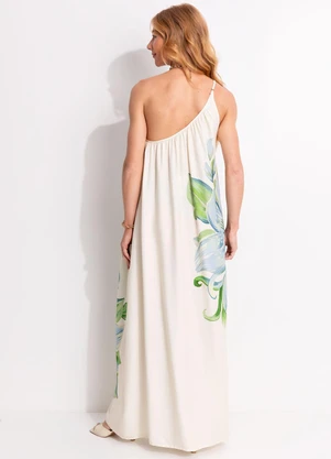 Farm - Vestido Longo Lírio Tropical Bege - FARM